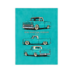 1964 C10 Custom Pickup Blanket | Vintage Teal Truck Microfiber Throw