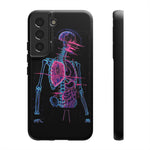 Neon Anatomical Skeleton Phone Case | Internal Displacement Art