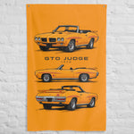 1970 GTO Judge Convertible Orange Banner 34x56 Garage Man Cave Wall Decor