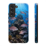 Snapper Reef Phone Case, Sunlit School Ocean Fishing Tough Cover