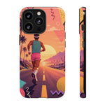 Retro Runner Sunset phone case | 80s Vaporwave jogging design