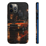 Challenger RT Phone Case, Rainy City Night Muscle Car Tough Cover
