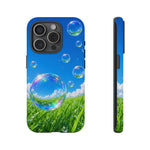 Bubbles Over Grass phone case | Tough Cover