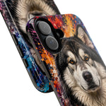Alaskan Malamute Portrait Tough Phone Case - Vivid Paint Splatter
