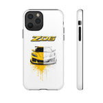 Z06 Corvette Phone Case, Yellow Sketch Reveal Chrome Cover