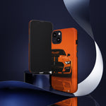Orange Mustang Art Phone Case, GT500 American Muscle Car Tough Cover for Male