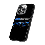 Blue C7 Z06 Sports Car Tough Phone Case Track Style Cover Gift