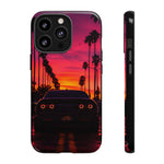 Matte Black Challenger Sunset Tough Phone Case - Palm Silhouette