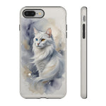 Turkish Angora Cat White Silk Portrait Art Tough Phone Case