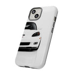 White C6 Z06 Front View tough phone case for Sports Car Drivers