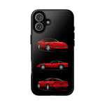 C4 Corvette Art Phone Case Red, Three-View Vector Cover, Gift