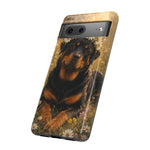 Rottweiler with Daisy Crown phone case | Tough Cases