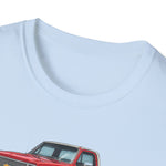 1982 Chevy K10 Silverado Red Pickup T-Shirt | Trio Truck Illustration