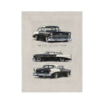 1956 Chevy 210 Custom Classic Car Velveteen Blanket | Vintage Auto Trio
