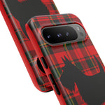 Scottish Terrier Silhouette Plaid Art Tough Phone Case