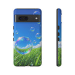 Bubbles Over Grass phone case | Tough Cover