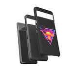 Synthwave Sunset Triangle Phone Case Retro Vaporwave Case