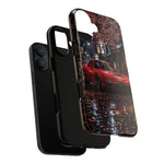 Red FD RX-7 Blossom Alley Tough Phone Case - Rain-Slicked Night
