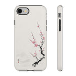 Plum Blossom Ink Wash Phone Case Minimalist Zen Tough Case