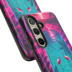 Neon Flamingo Pool Vaporwave Art Tough Phone Case