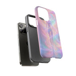 Pastel Aura Phone Case, Swirling Silhouette 3D Cover, Gift