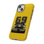 1969 Camaro Z28 Yellow Front View Muscle Car Tough Phone Case
