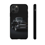 Black 1957 Chevy Bel Air Chrome Front Tough Phone Case for Classic Car Fans