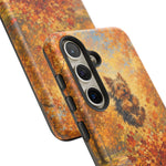 Yorkshire Terrier Jumping in Autumn Leaves Tough Case | Fall Dog Phone Cover
