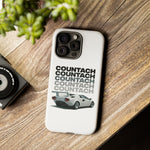 White Countach Retro Tough Phone Case Cover Gift Art