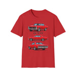 Red 1965 GTO Car Illustration T-Shirt | Classic Muscle Car Trio Tee