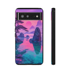 Japanese Landscape Rocks Water Vaporwave Phone Case – Nature Aesthetic
