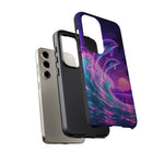 Neon Dolphin Ocean Vaporwave Art Tough Phone Case