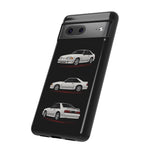 Fox Mustang White Triview Phone Case Classic Car Illustration
