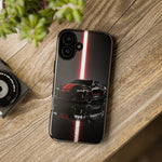 Camaro ZL1 Phone Case, Black Red Racing Stripe Studio Cover, Gift