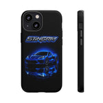 Blue Stingray Sports Car phone case | Neon C8 phone case