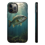 Largemouth Bass Phone Case, Sunlit Underwater Tough Cover, Gift