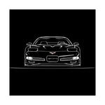 C5 Corvette Front View Poster 1997-2004 Classic Chevy Wall Art