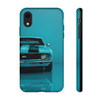 Muscle Car Phone Case Teal 69 Camaro SS, Retro Classic Cover, Guys Gift