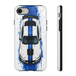 GT500 Phone Case, White Top-Down Painterly Stripe Cover, Gift