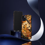 Ramen Cat Phone Case, Slurping Noodles Folk Art Cover, Gift