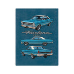 1967 Fairlane Car Illustration Blanket | Vintage Auto Velveteen Throw