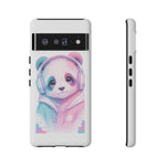 Pastel Panda Phone Case, Glitch Color Block Cover