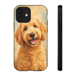 Goldendoodle Fluffy Curls Portrait Art Tough Phone Case