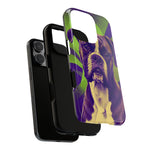 Boxer Halftone Portrait Tough Phone Case - Green and Violet