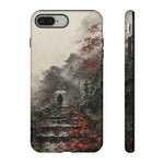 Autumn Temple Steps phone case | Japanese watercolor landscape cover
