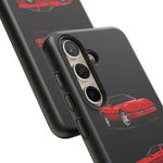 C4 Corvette Art Phone Case Red, Three-View Vector Cover, Gift