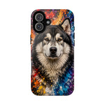 Alaskan Malamute Portrait Tough Phone Case - Vivid Paint Splatter