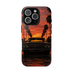 Black Impala Lowrider Sunset Tough Phone Case - Palm Silhouette