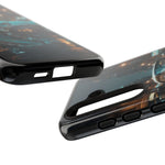 Vintage Teal 1957 Bel Air Classic Car Tough Case | Retro Rainy City Phone Cover