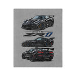 2019 ZR1 C7 Illustration Velveteen Blanket | Triple View Sports Car